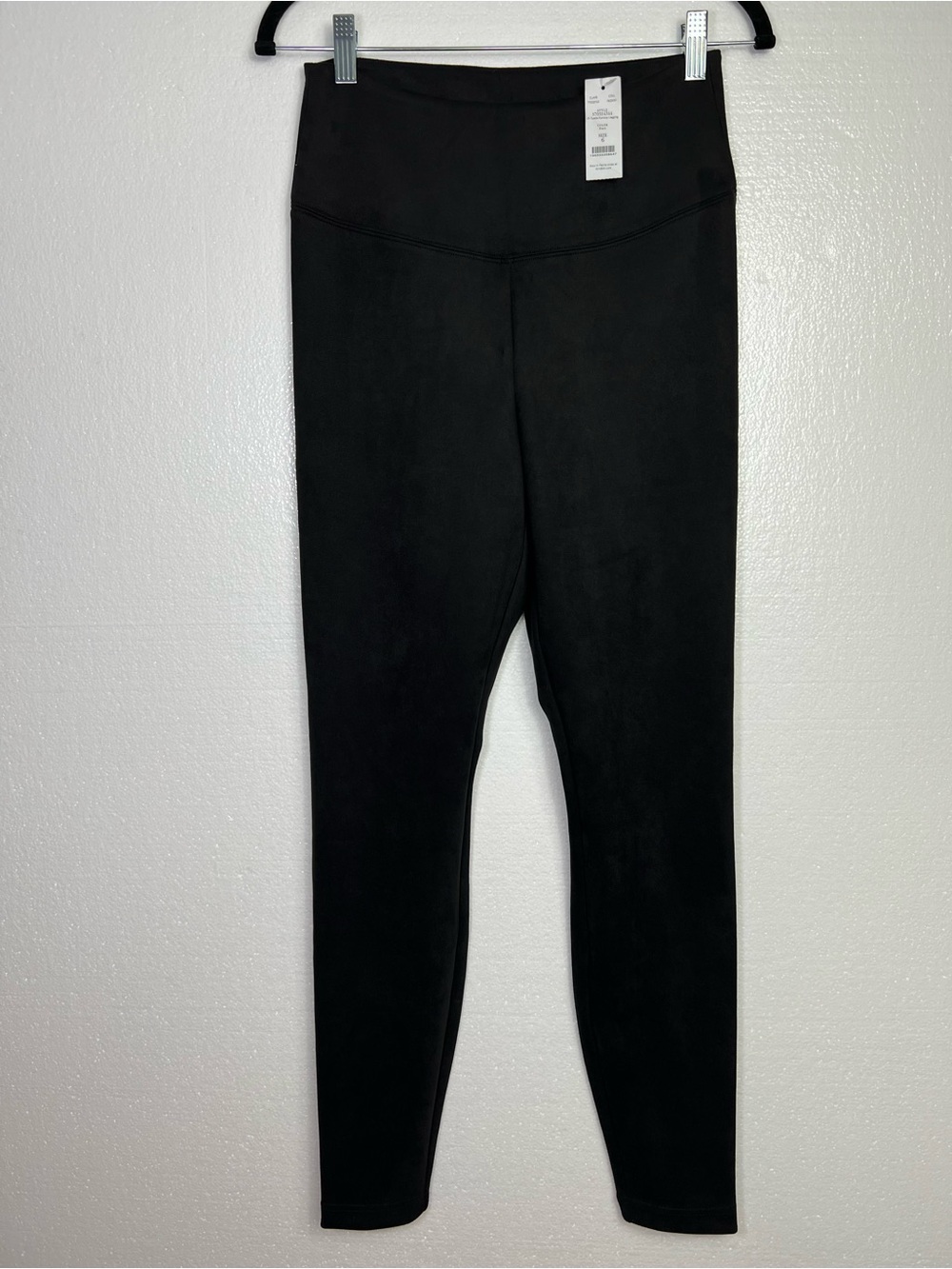 White House Black Market black suede runway legging size 6 NWT